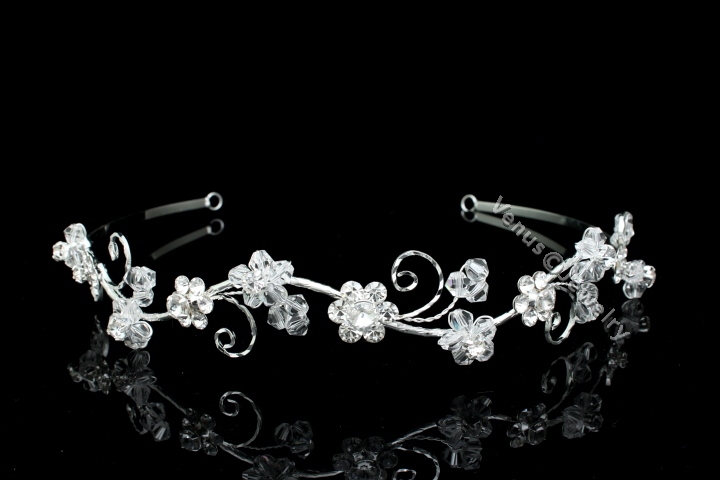 Bridal Flower Rhinestones Crystal Prom Wedding Tiara Headband 8424 ...