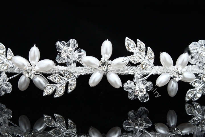 Handmade Rhinestone Crystal Pearl Flower Star Bridal Wedding Headband 