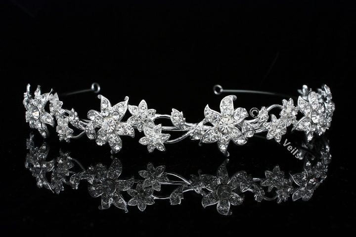 Bridal Prom Wedding Veil Crystal Headband Tiara V625  