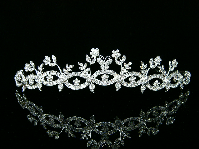 Bridal Butterfly Flower Rhinestones Crystal Prom Wedding Tiara 7124 | eBay